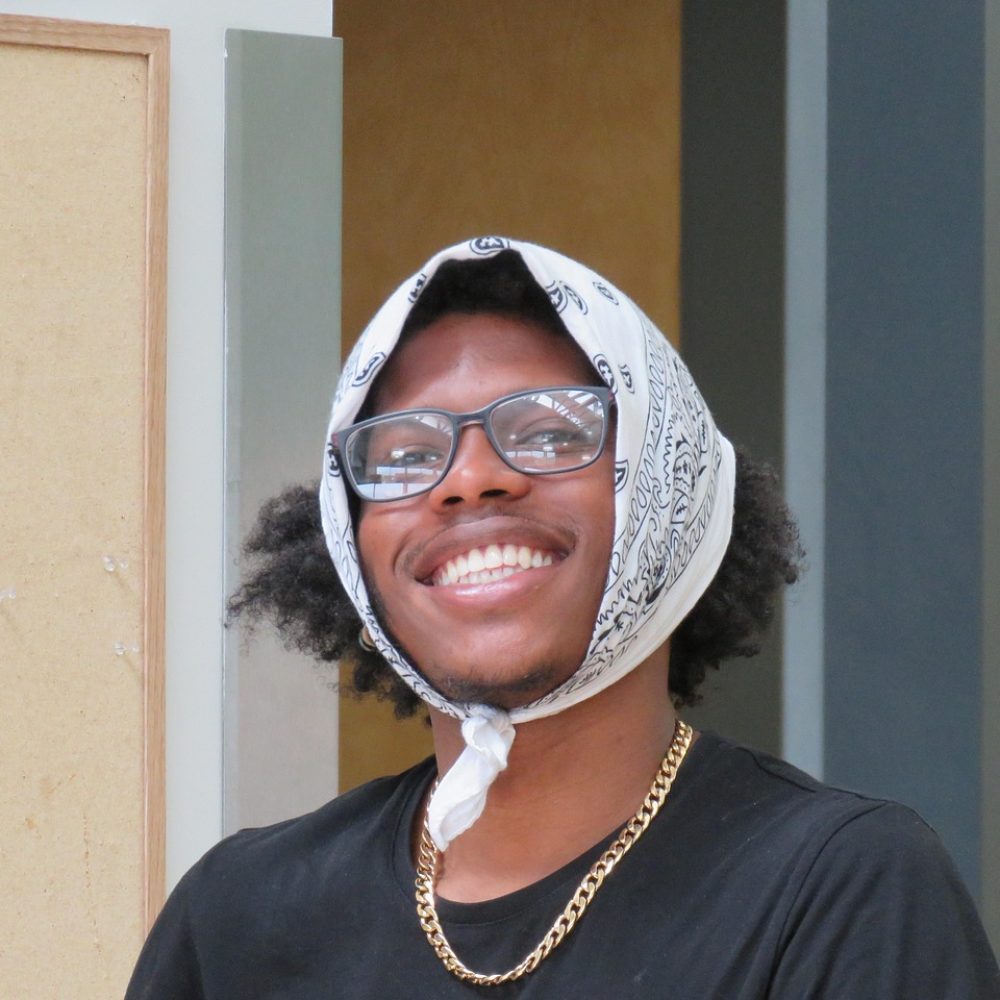 black man, smiling, happy